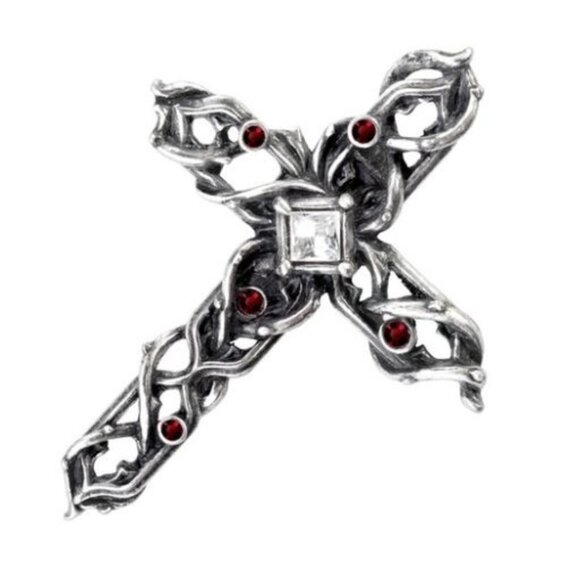 Thorny Cross Handspan Ring – Alchemy Gothic Statement ✦ Swarovski Crystal ✦ Rare - Picture 2 of 3